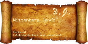 Wittenberg Jenő névjegykártya